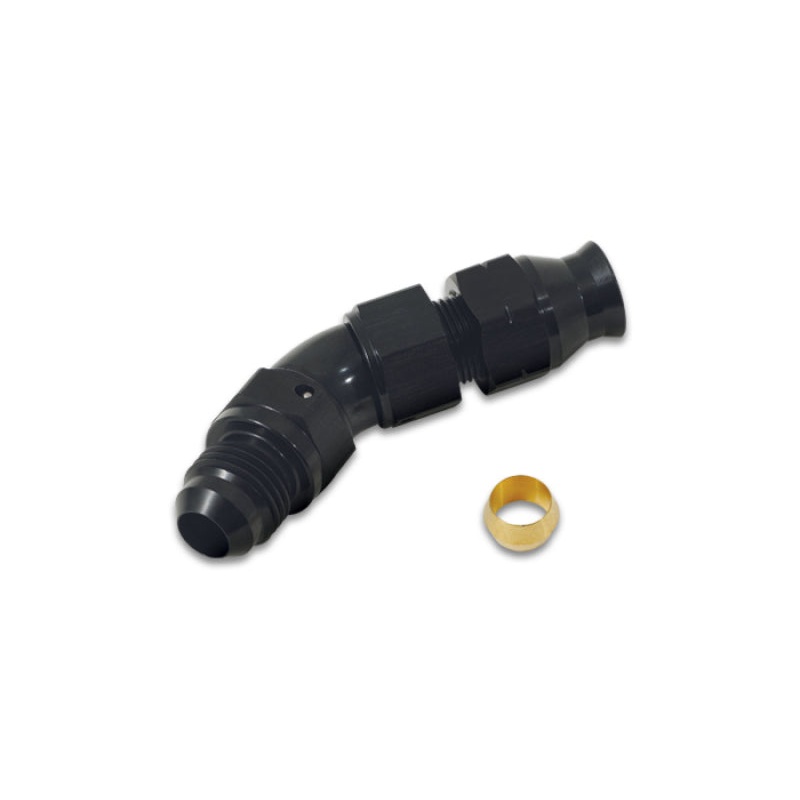 Vibrant 45 Degree 5/16in Tube to Male -6AN Flare Adapter w/ Olive Inserts