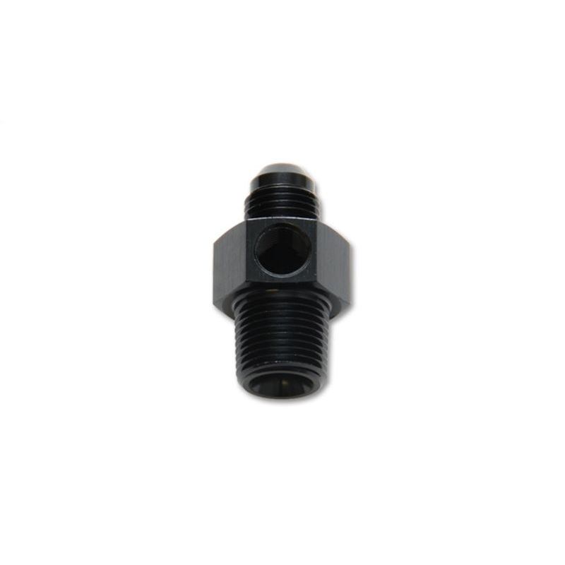 Vibrant -6AN Male to 3/8in NPT Male Union Adapter Fitting w/ 1/8in NPT Port