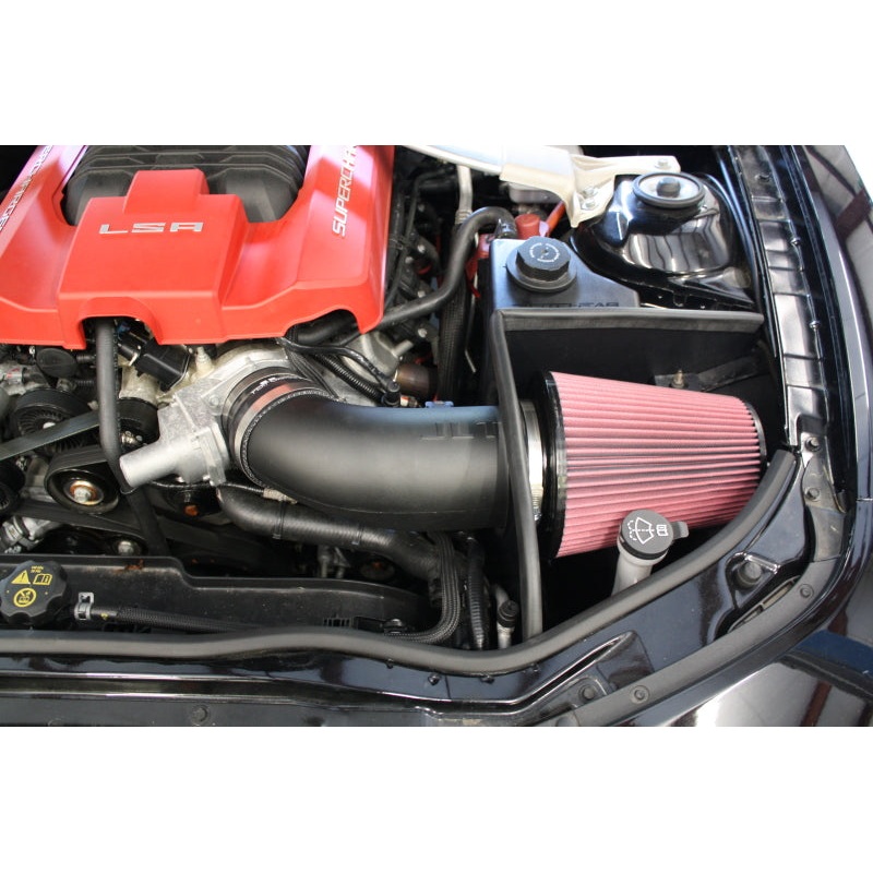 JLT 12-15 Chevrolet Camaro ZL1 Black Textured Big Air Intake Kit w/Red Filter - Tune Req