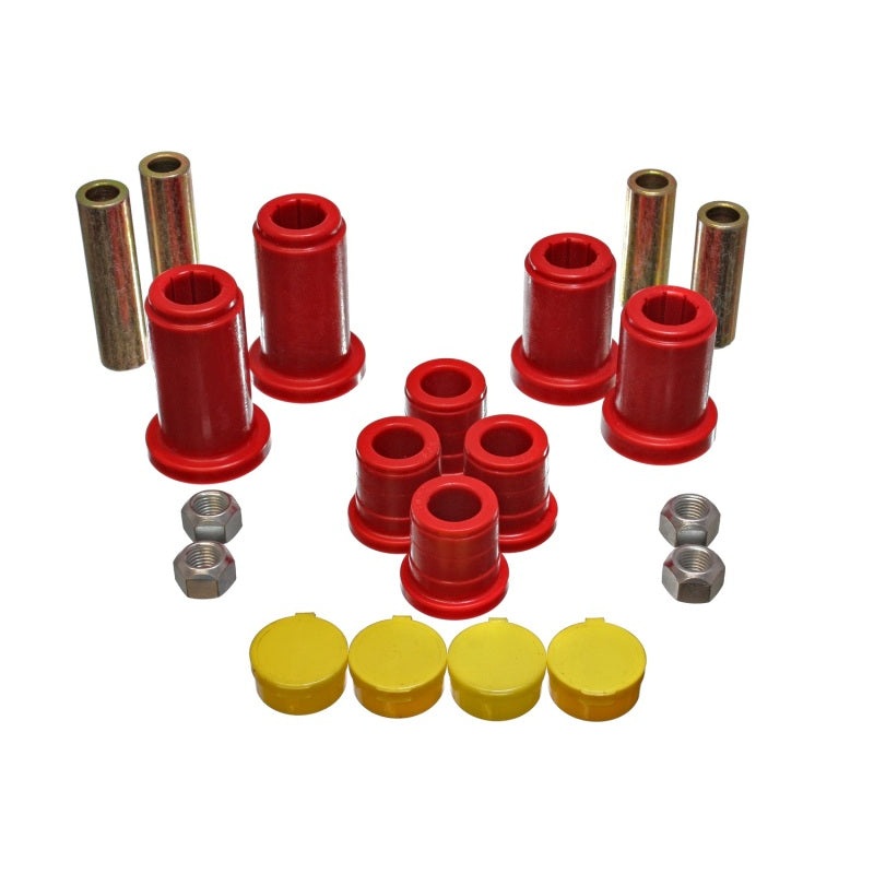 Energy Suspension 98-99 Tahoe/Yukon/Denali / 98-95 K5 Blazer 4WD Red Front End C/A Bushing Set