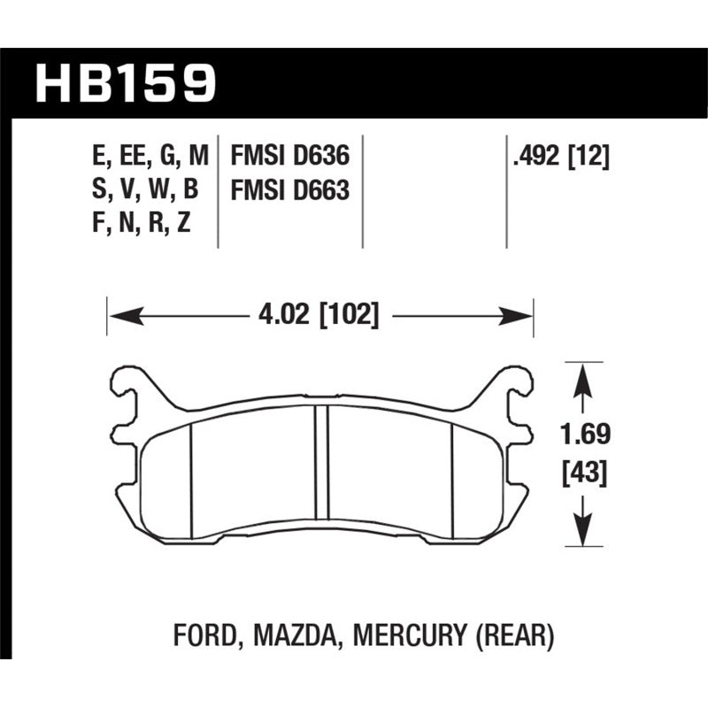 Hawk 03-05 Mazda Miata Rear ER-1 Brake Pad Set