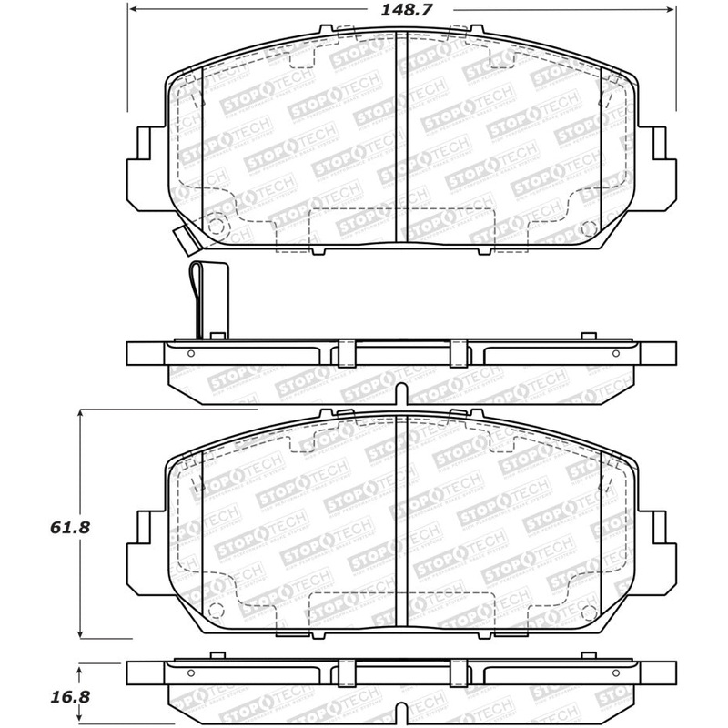 StopTech 13-18 Acura RDX Street Performance Front Brake Pads