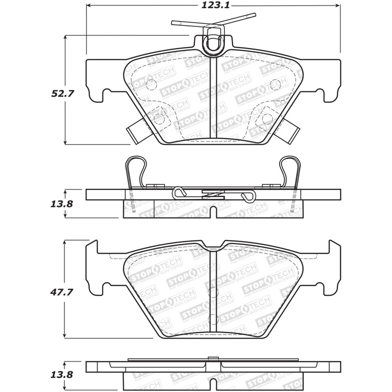 StopTech 16-21 WRX Street Brake Pads - Rear