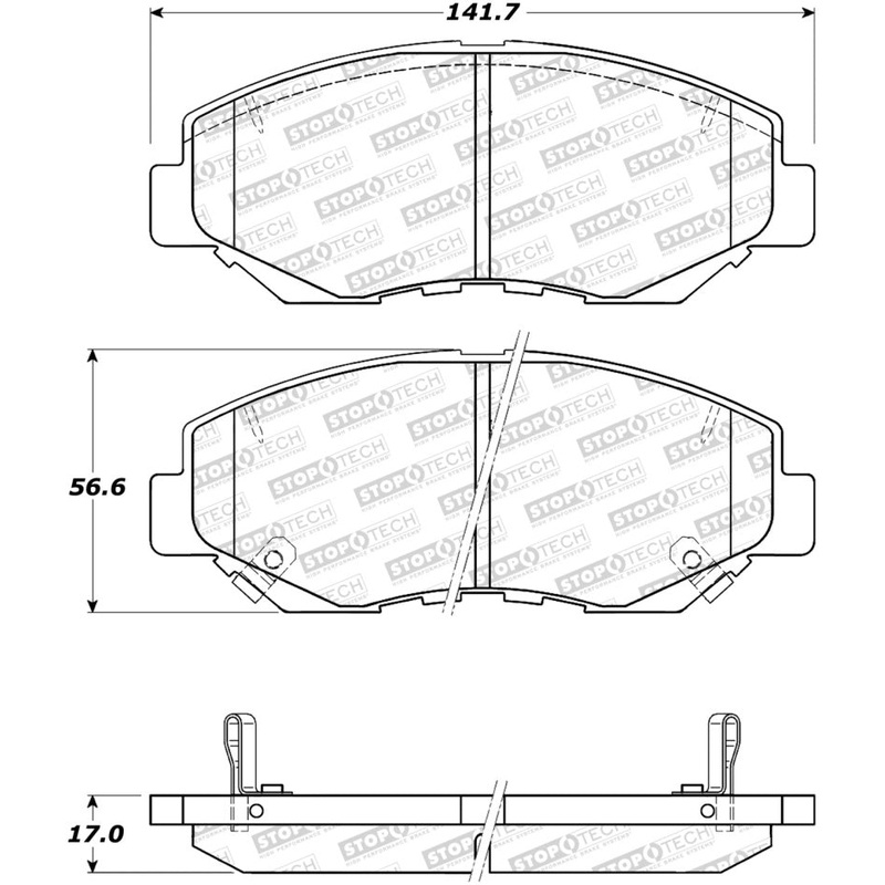 StopTech Sport Brake Pads w/Shims and Hardware - Front