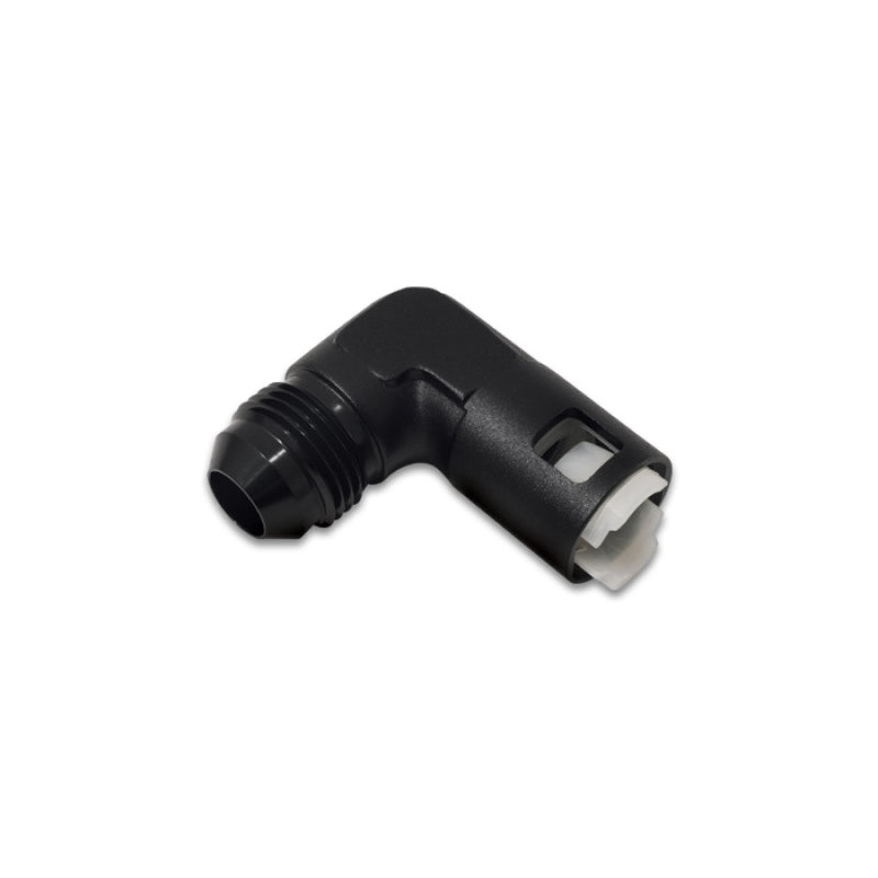 Vibrant 90 Degree Aluminum AN to Female Quick Connect -8AN - 0.375in Hose Size
