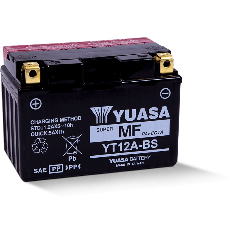 Yuasa YT12A-BS Maintenance Free AGM 12 Volt Battery (Bottle Supplied)