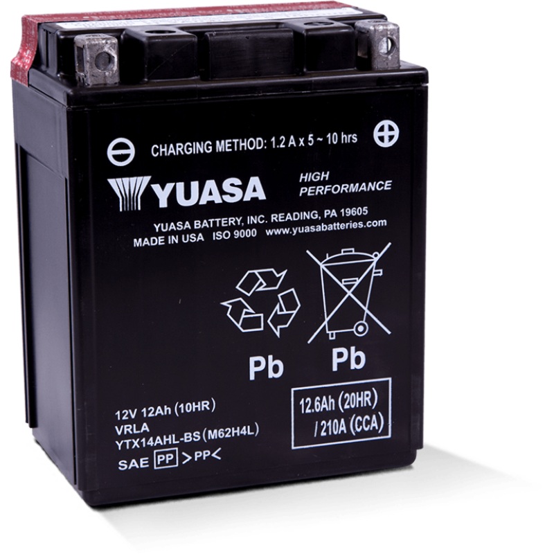 Yuasa YTX14AHL-BS High Performance AGM 12 Volt Battery (Bottle Supplied)