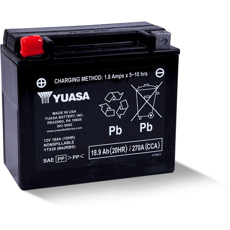 Yuasa YTX20 Maintenance Free AGM 12 Volt Battery