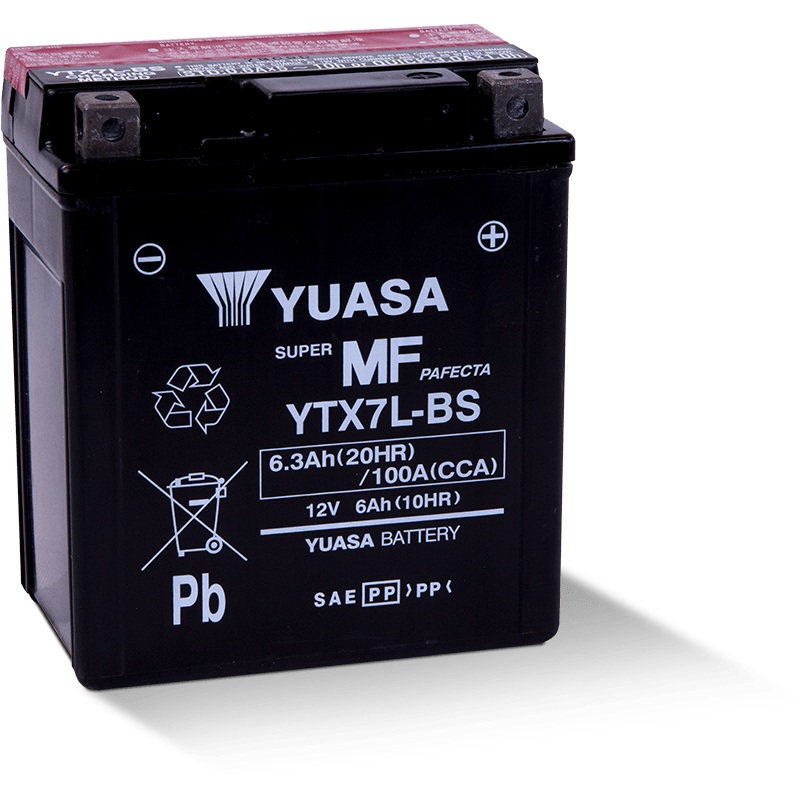 Yuasa YTX7L-BS Maintenance Free AGM 12 Volt Battery (Bottle Supplied)