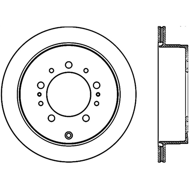 StopTech Sport Slot 08-13 Lexus LX450/470/570 / 07-12 Toyota Tundra Slotted Right Rear CRYO Rotor