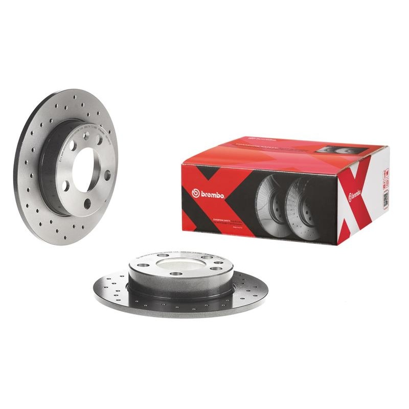 Brembo 10-13 Audi A3/15-16 A3/12-17 VW Beetle Front Premium Xtra Cross Drilled UV Coated Rotor