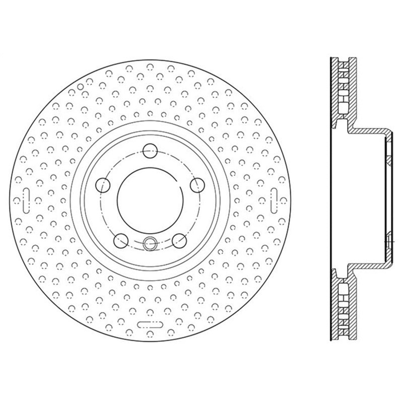 StopTech 12-15 BMW 335i Drilled Left Front Rotor