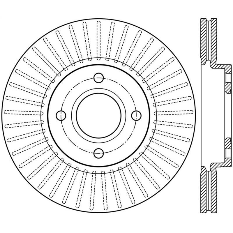 StopTech 2014 Ford Fiesta Right Front Disc Slotted Brake Rotor